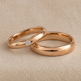 Alianza de boda con 1 diamante en oro 18k