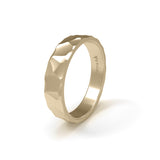 18-karätiger Gold-Ehering mit Facettenschliff