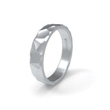 18-karätiger Gold-Ehering mit Facettenschliff