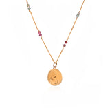 Collar medalla Virgen niña con turmalinas