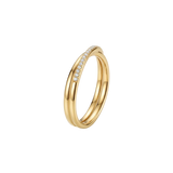 alianza oro amarillo cruzada con diamantes