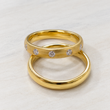 alianza oro amarillo con diamantes