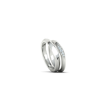 Alianza de boda artesanal Twist con diamantes en oro blanco 18k