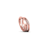 Alianza de boda artesanal Twist con diamantes en oro rosa 18 k