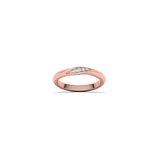 Alianza de boda artesanal Twist con diamantes en oro rosa 18 k