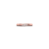 Alianza de boda artesanal Twist con diamantes en oro rosa 18 k