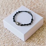 Pulsera Detente plata 925 con cordón negro