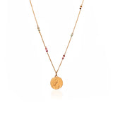 Collar medalla Virgen niña con turmalinas