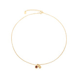 Puffy letters initial & Birthstones necklace