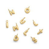 Puffy letters initial necklace with chains and tourmalines
