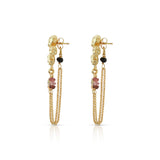 Tourmaline & Chains Pebbles earrings