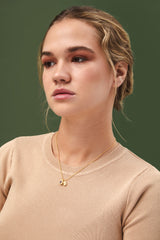 Puffy letters initial & Birthstones necklace