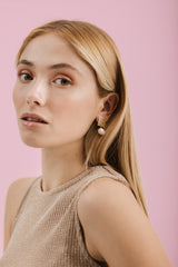 Pendientes Gorgonian Square perlas