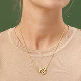 Puffy letters three letters and topaz necklace