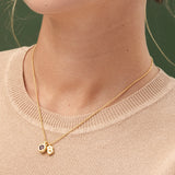 Puffy letters initial necklace