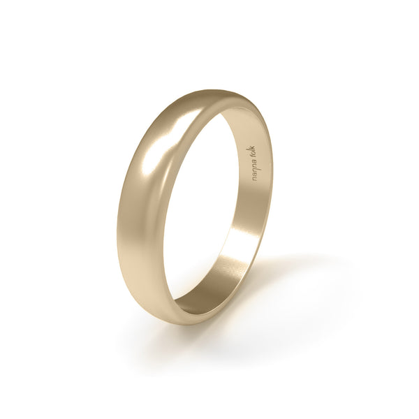 CLASSIC YELLOW GOLD HALF-CUT SOFT SATIN WEDDING RING