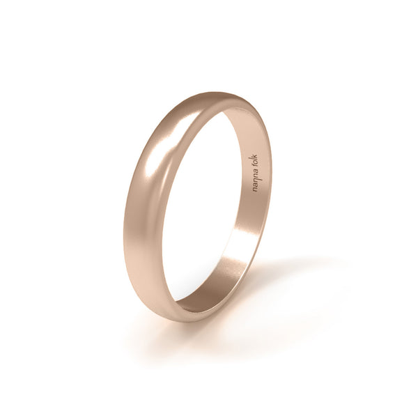 CLASSIC ROSE GOLD HALF-COVER SOFT WEDDING RING