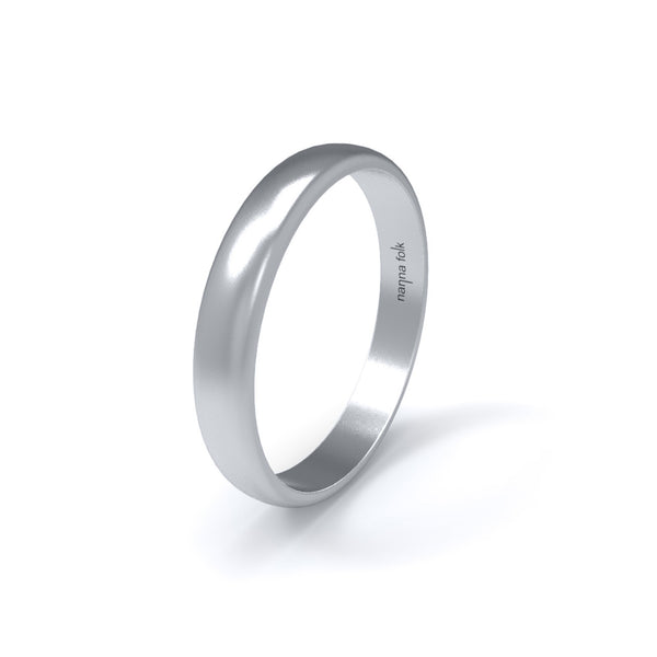 CLASSIC WHITE GOLD HALF-COVER SOFT WEDDING RING