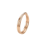 alianza oro rosa cruzada con diamantes