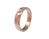 18-karätiger Gold-Ehering mit Facettenschliff