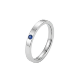 alianza oro blanco con zafiro azul