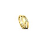 Alianza de boda artesanal Twist con diamantes en oro amarillo 18k