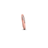 Alianza de boda artesanal Twist con diamantes en oro rosa 18 k