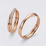 alianzas pareja oro rosa  18k con diamantes