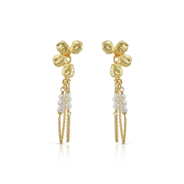 Pearls & chains Pebbles Earrings