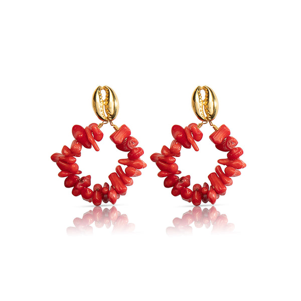 MAUI RED CORAL EARRINGS