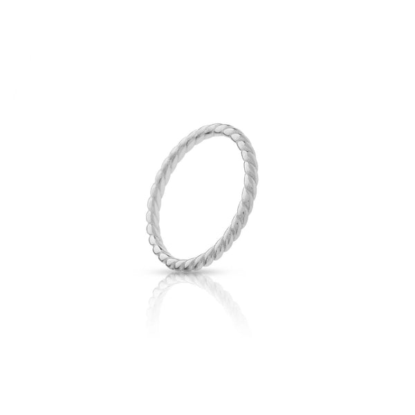 Twister silver ring