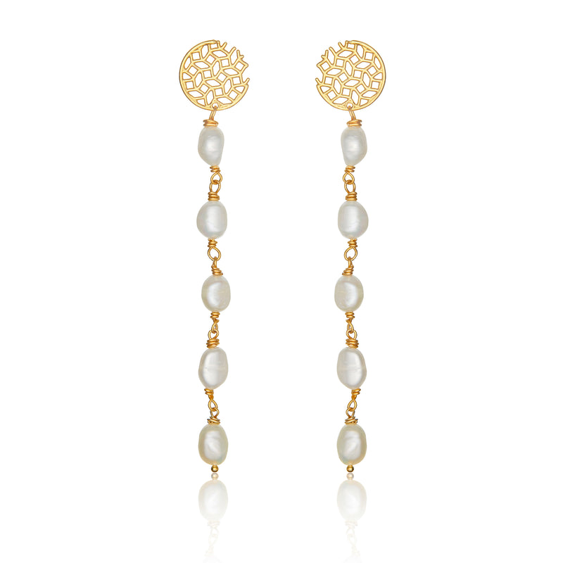 Pendientes Gorgonian perlas