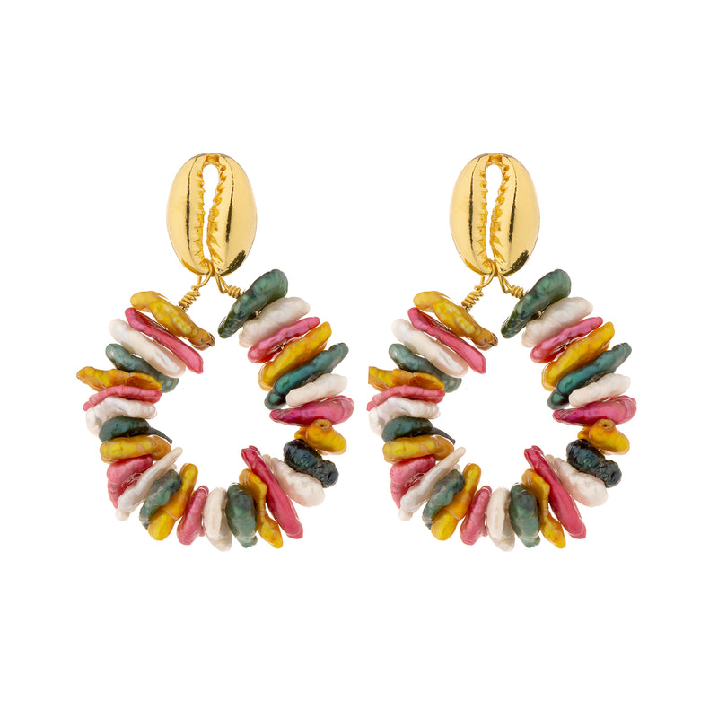 Maui multicolored pearl earrings